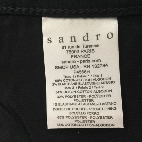 Sandro Paris Leather black Moto jeans US8 / Euro40 - Picture 14 of 14